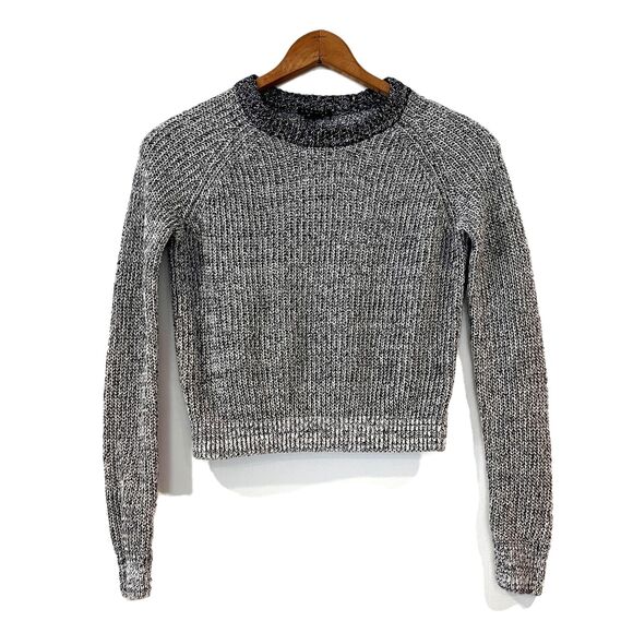 Theory Brombley Sweater Golino Knit Grey Crew Neck Petite Linen - Picture 1 of 6